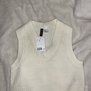 H&M Off-White Knit Sweater Vest